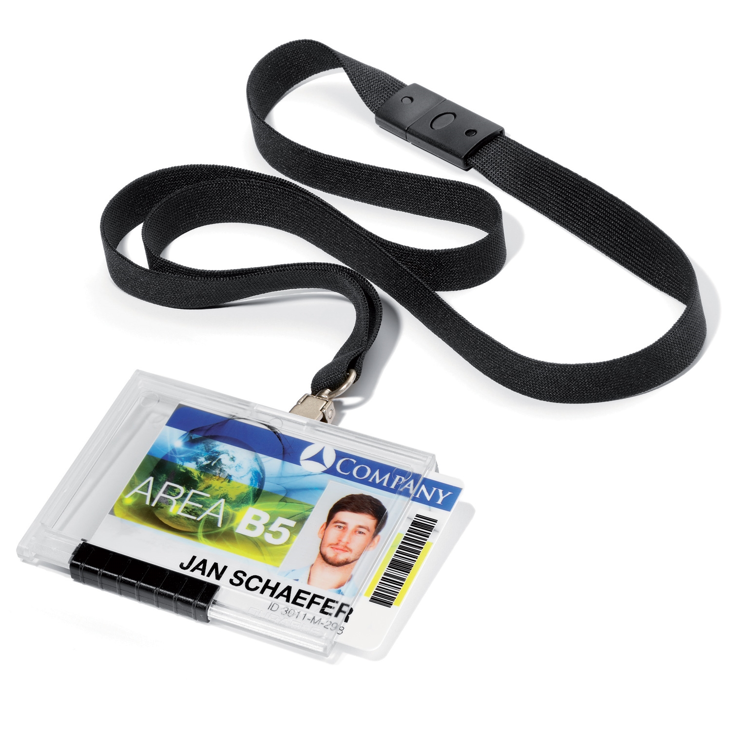 Pushbox Mono ID kort holder med halsbånd Skiltex.dk