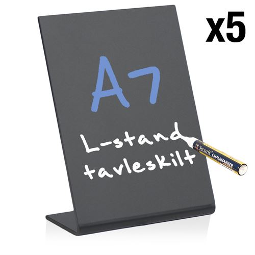L-stand A7 tavleskilte - Pakke med 5 stk