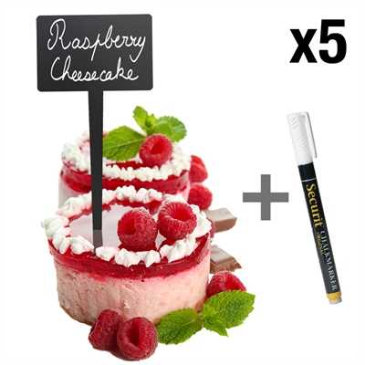 Mini rektangel kridttavle spydskilte - Pakke med 5 stk