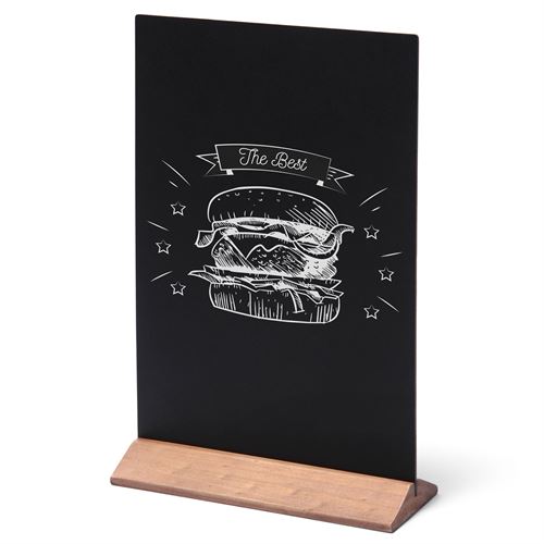 Menu kridttavle til bord med træfod