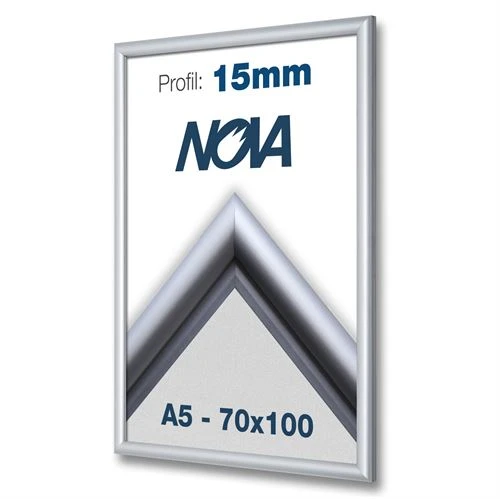 Klikramme i eloxeret aluminium med 15 mm profil