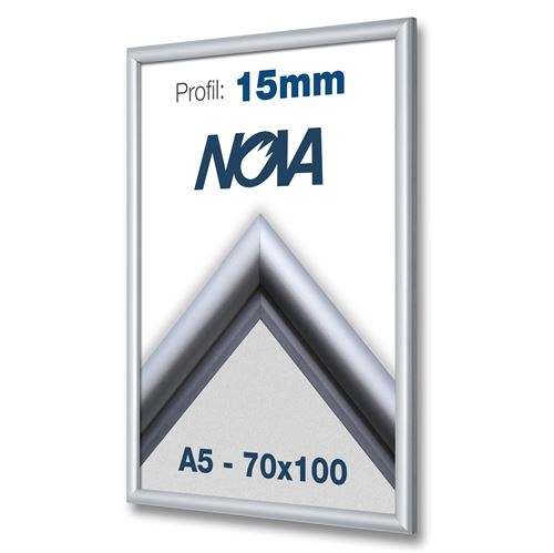 Klikramme i eloxeret aluminium med 15 mm profil