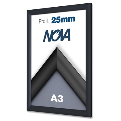 Nova Sort Snapramme med 25mm profil - A3