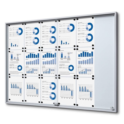 Whiteboard skab med skydedøre - 18xA4