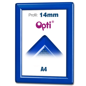 Blå A4 klikramme med 14 mm profil