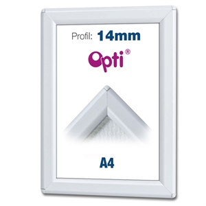 Hvid A4 klikramme med 14 mm profil