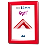 Rød A4 Opti Color klikramme  - 14mm profil