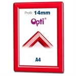 Rød A4 klikramme med 14 mm profil