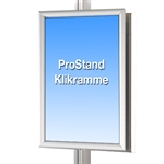 Sølvfarvet klikramme til Prostand Displays
