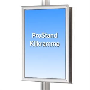 A1 sølvfarvet klikramme til montering på Prostand Displays.