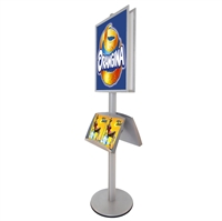 Dobbeltsidet plakatstander med klikrammer og brochureholder - 50x70cm
