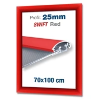 Rød Swift klikramme med 25mm profil - 70x100 cm