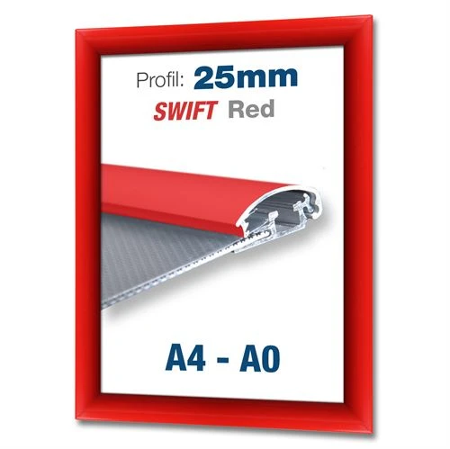 Rød klikramme med 25 mm profil