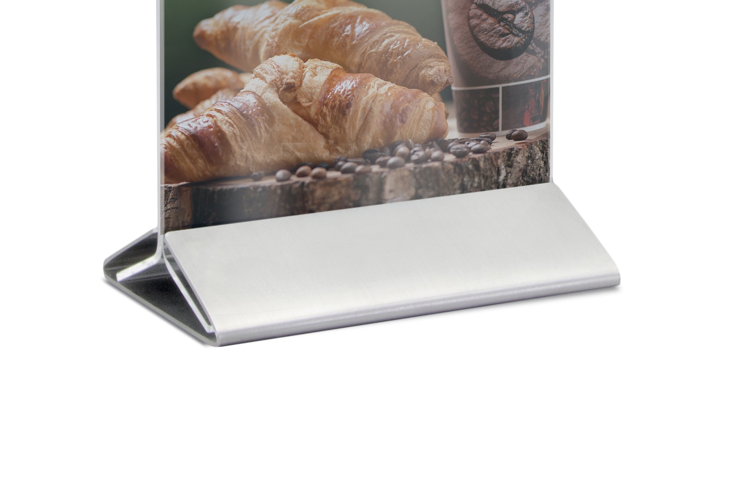 A6 Premium Rustfri Stål Menuholder | Skiltex.dk