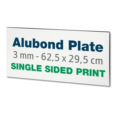 3mm alubond plade | Inkl. print på én side | 62,5 x 29,5 cm