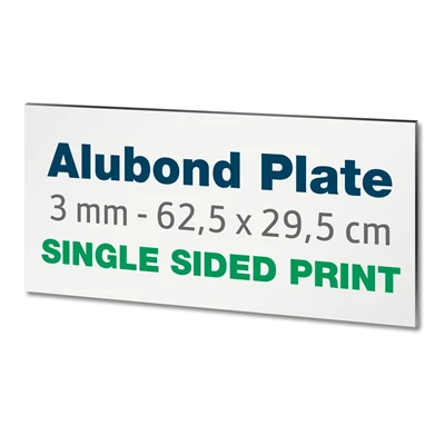 3mm alubond plade | Inkl. print på én side | 62,5 x 29,5 cm