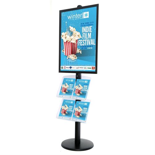 Sort ProStand 110 - Plakat display med brochureholder