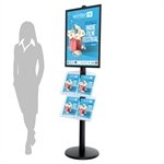 Sort ProStand 110 - Plakat display med brochureholder - 50x70cm