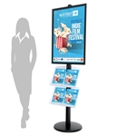 Sort ProStand 110 - Plakat display med brochureholder - A1