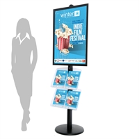 Sort ProStand 110 - Plakat display med brochureholder - A1