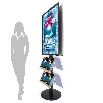 Sort ProStand 112 - Dobbeltsidet Infostand med brochureholder - B1 - 70x100 cm