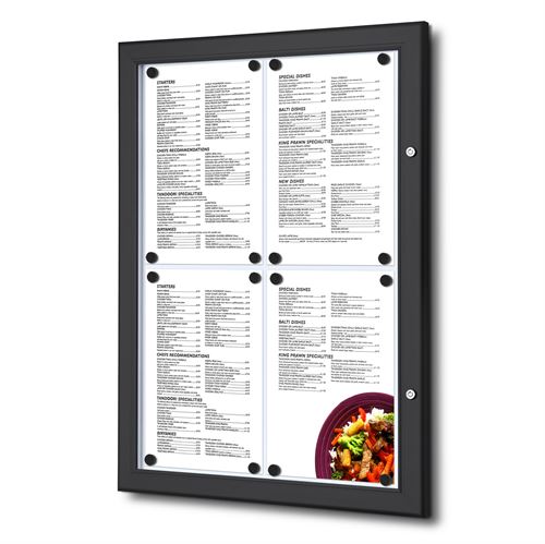 Sort magnetisk menu skab til udendørs brug