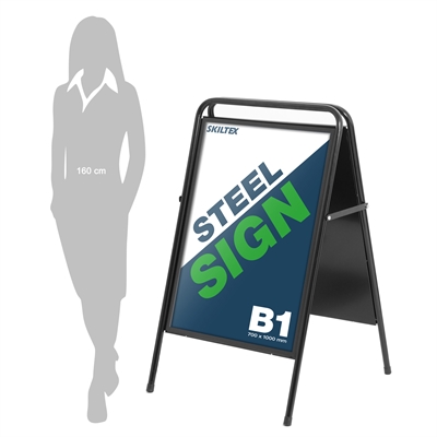 SteelSign Sort A-skilt - 70x100 cm