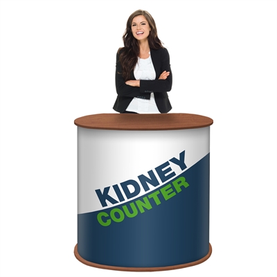 Træ Kidney messebord - Inkl. print