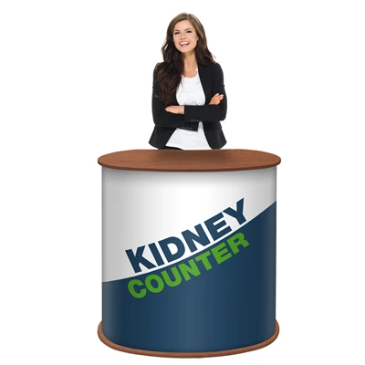 Træ Kidney messebord - Inkl. print