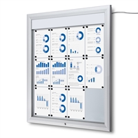 Premium LED Outdoor whiteboard skab med lys - 12xA4