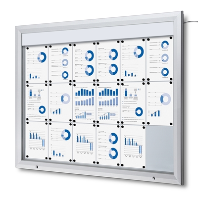 Premium LED Outdoor whiteboard skab med lys - 18xA4