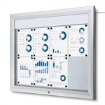 Premium LED Outdoor whiteboard skab med lys - 8xA4