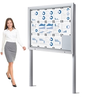 Premium 15xA4 Outdoor Whiteboard Opslagsskab med nedgravningsstolper