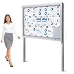 Premium 18xA4 Outdoor Whiteboard Opslagsskab med nedgravningsstolper