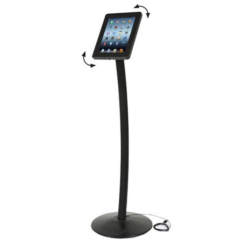 Universal curved tablet gulvstativ - Sort