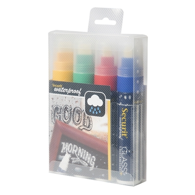 Waterproof kridtmarker penne 7-15mm - 4x Farve