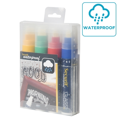 Waterproof kridtmarker penne 7-15mm - 4x Farve