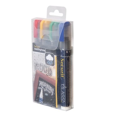 Waterproof kridt marker penne 2-6mm - 4x Farve