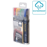 Waterproof kridt marker penne 2-6mm - 4x Farve