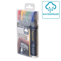 Waterproof kridt marker penne 2-6mm - 4x Farve