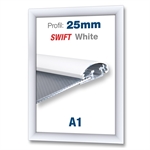 Hvid Swift klikramme med 25mm profil - A1