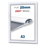 Hvid Swift klikramme med 25mm profil - A3