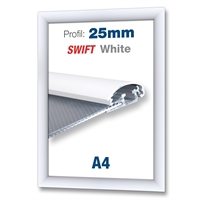 Hvid Swift klikramme med 25mm profil - A4