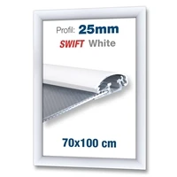 Hvid Swift klikramme med 25mm profil - 70x100 cm