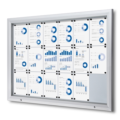 Premium Outdoor Whiteboard Udhængsskab 18xA4 | 146x107 cm