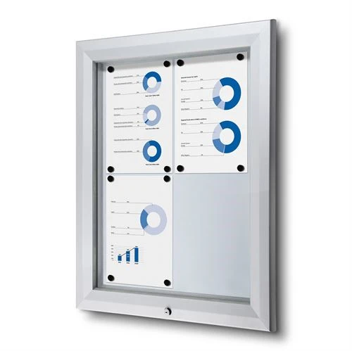 Premium Outdoor Whiteboard Udhængsskab - 4xA4