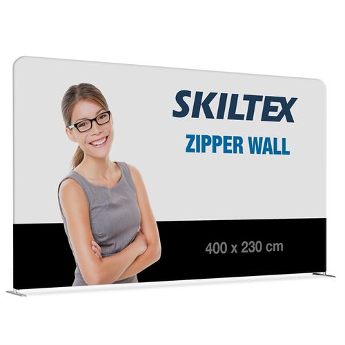 Zipper Wall Straight - 400x230 cm - Inkl. print